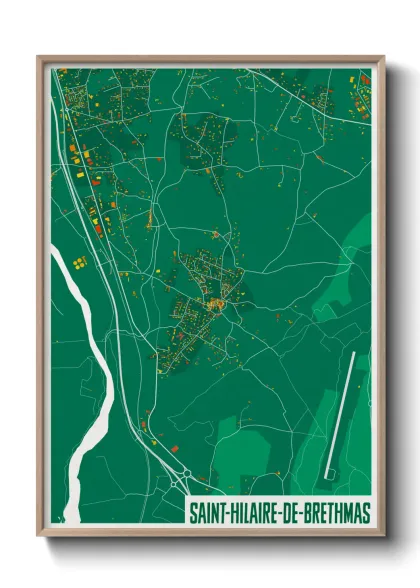 Une affiche de carte sur Saint-Hilaire-de-Brethmas