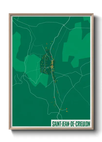 Une affiche de carte sur Saint-Jean-de-Crieulon