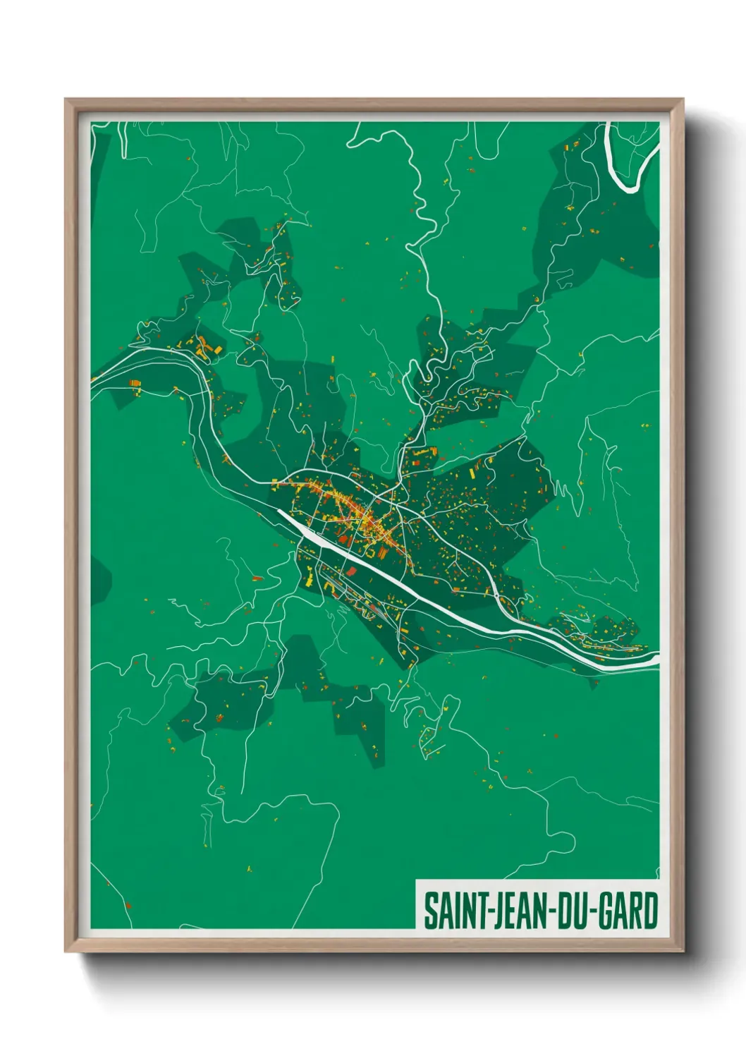 Un poster carte Saint-Jean-du-Gard