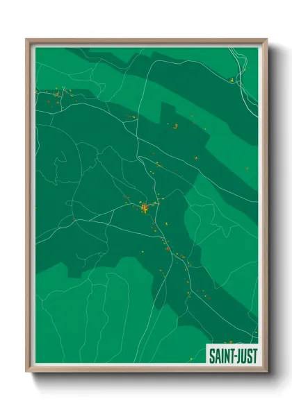 Une affiche de carte sur Saint-Just