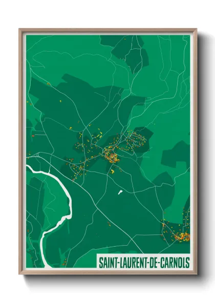 Une affiche de carte sur Saint-Laurent-de-Carnols