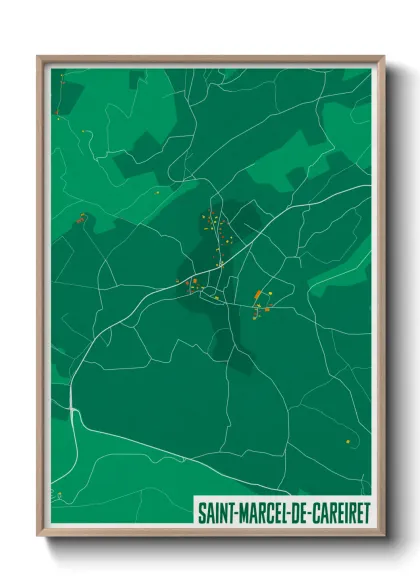Une affiche de carte sur Saint-Marcel-de-Careiret