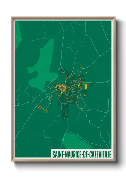 Une affiche de carte sur Saint-Maurice-de-Cazevieille