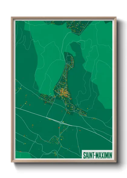Une affiche de carte sur Saint-Maximin