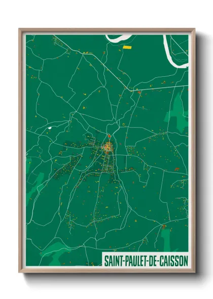 Une affiche de carte sur Saint-Paulet-de-Caisson