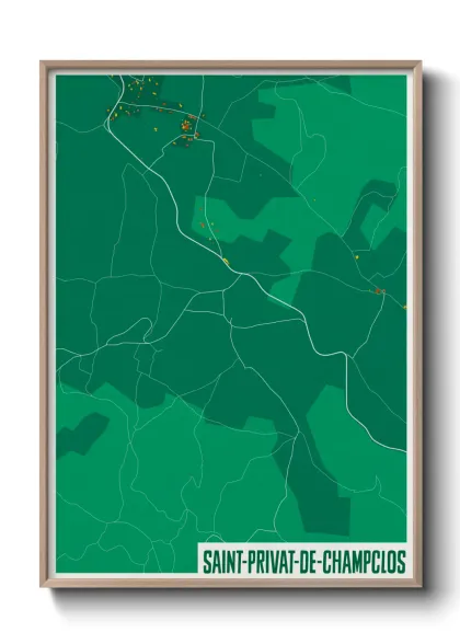 Une affiche de carte sur Saint-Privat-de-Champclos