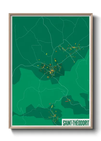 Une affiche de carte sur Saint-Théodorit