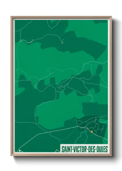 Une affiche de carte sur Saint-Victor-des-Oules