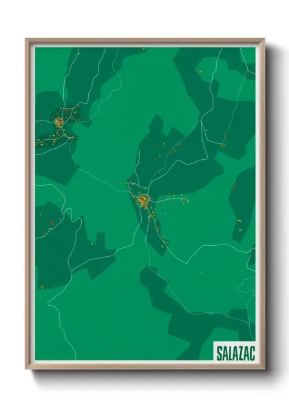 Une affiche de carte sur Salazac