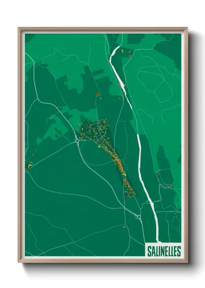 Une affiche de carte sur Salinelles