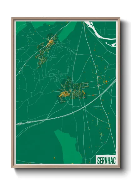 Une affiche de carte sur Sernhac