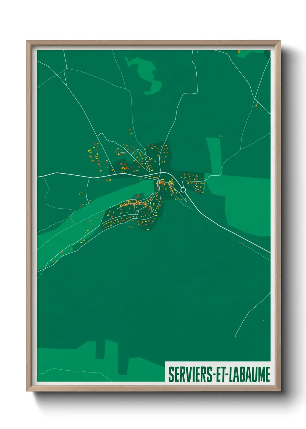 Un poster carte Serviers-et-Labaume