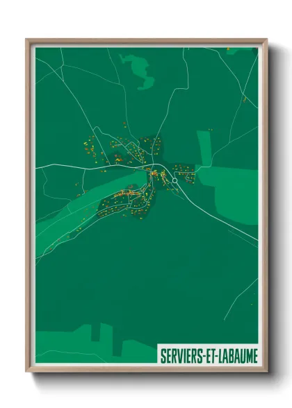 Une affiche de carte sur Serviers-et-Labaume