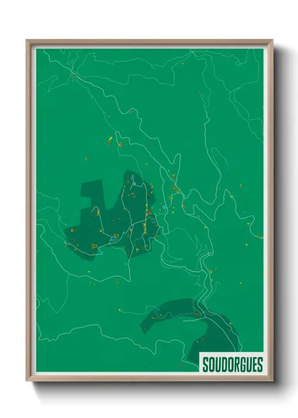 Une affiche de carte sur Soudorgues