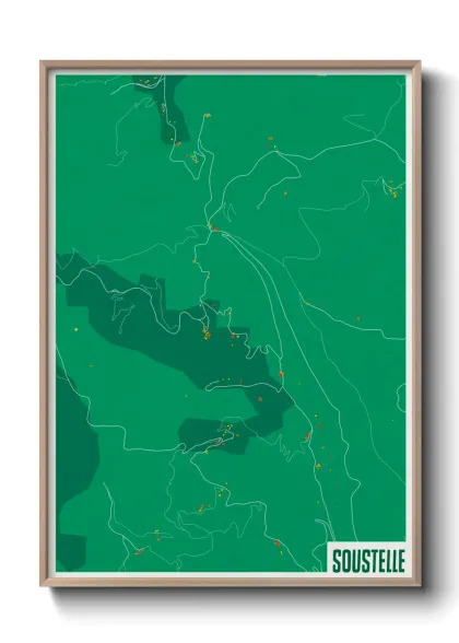 Une affiche de carte sur Soustelle