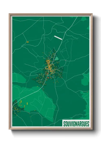 Une affiche de carte sur Souvignargues