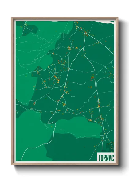 Une affiche de carte sur Tornac