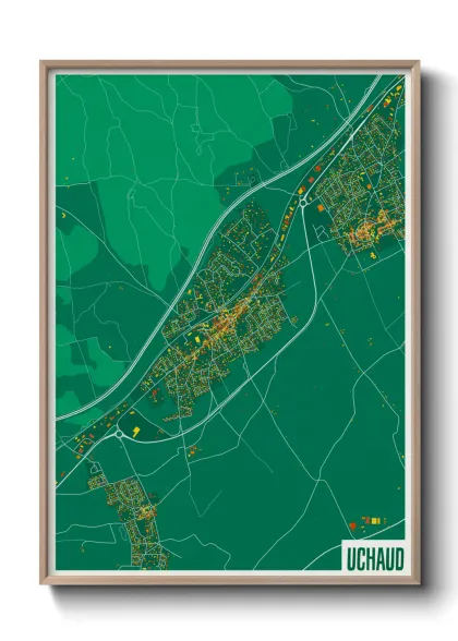 Une affiche de carte sur Uchaud