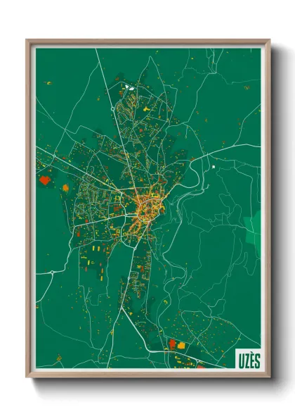 Une affiche de carte sur Uzès