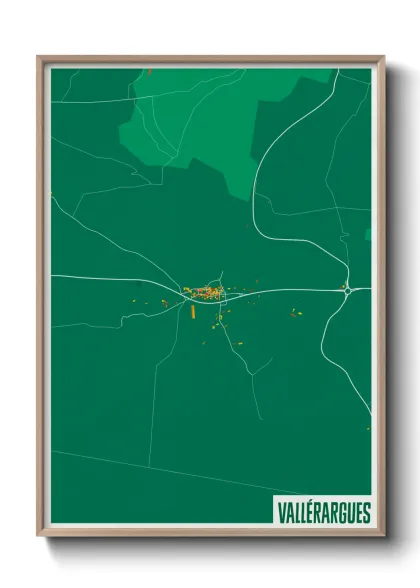Une affiche de carte sur Vallérargues