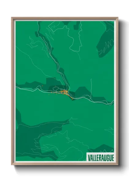 Une affiche de carte sur Valleraugue
