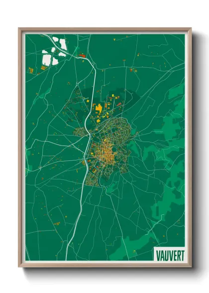 Une affiche de carte sur Vauvert