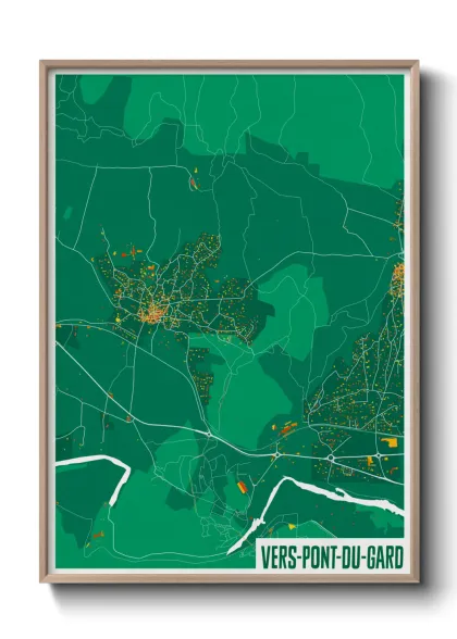 Une affiche de carte sur Vers-Pont-du-Gard
