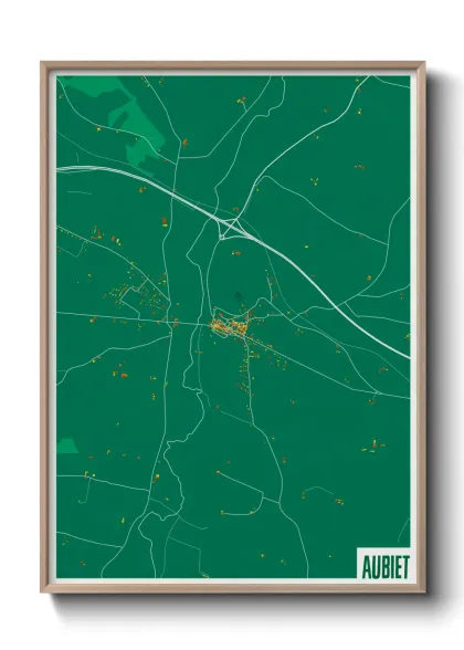 Une affiche de carte sur Aubiet