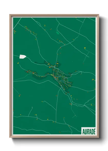 Une affiche de carte sur Auradé