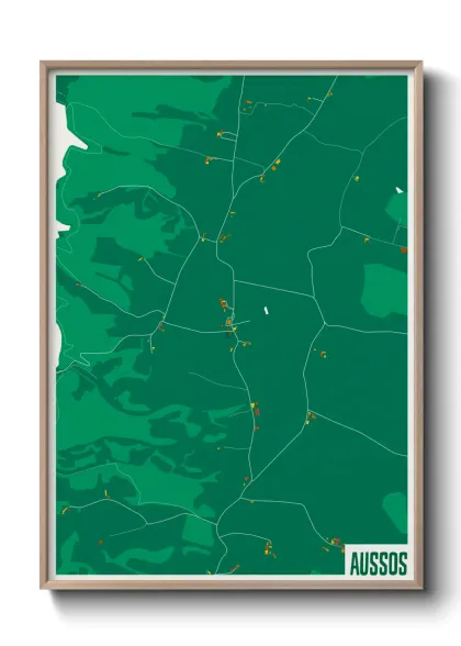 Une affiche de carte sur Aussos