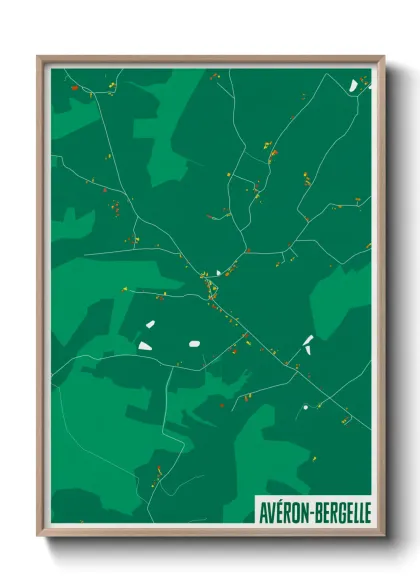 Une affiche de carte sur Avéron-Bergelle