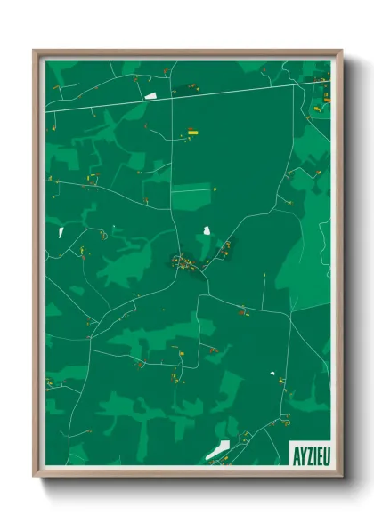 Une affiche de carte sur Ayzieu