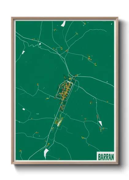 Une affiche de carte sur Barran