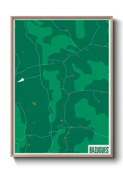 Une affiche de carte sur Bazugues