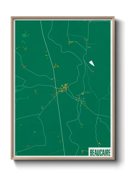 Une affiche de carte sur Beaucaire