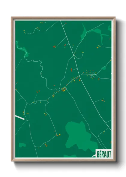Une affiche de carte sur Béraut