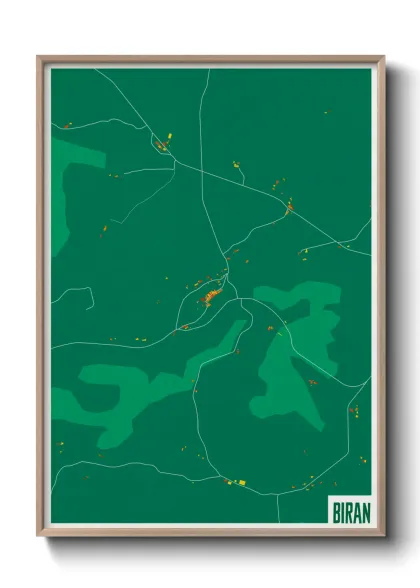 Une affiche de carte sur Biran