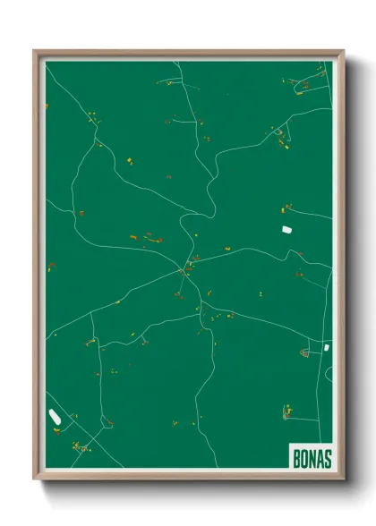 Une affiche de carte sur Bonas