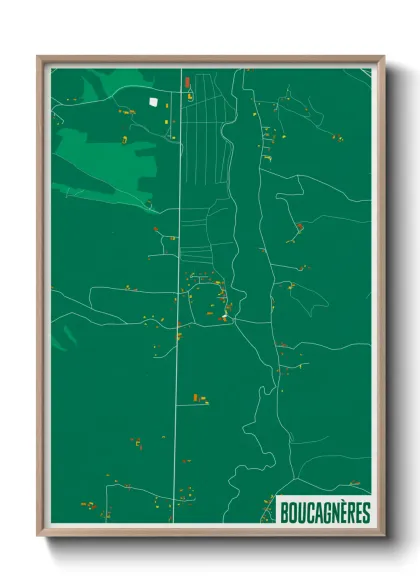 Une affiche de carte sur Boucagnères