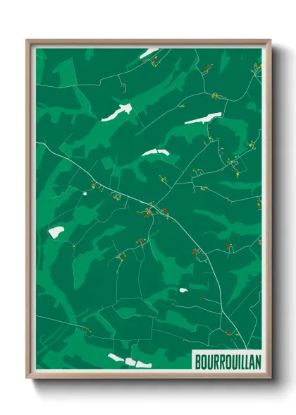 Une affiche de carte sur Bourrouillan