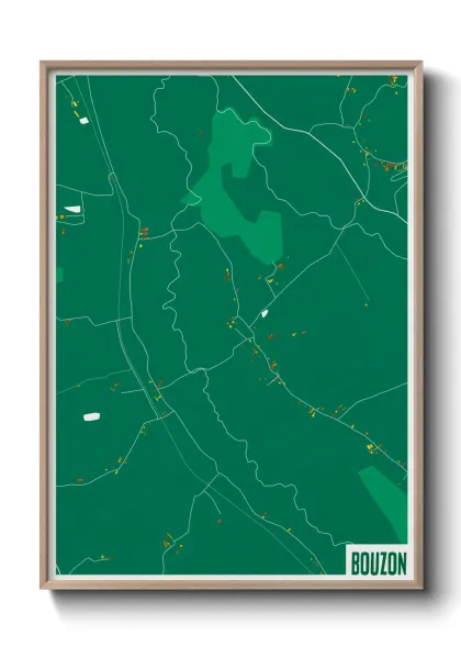 Une affiche de carte sur Bouzon