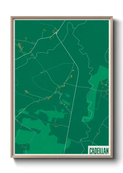 Une affiche de carte sur Cadeillan