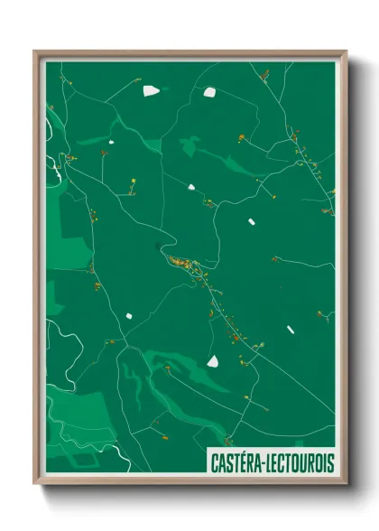 Une affiche de carte sur Castéra-Lectourois