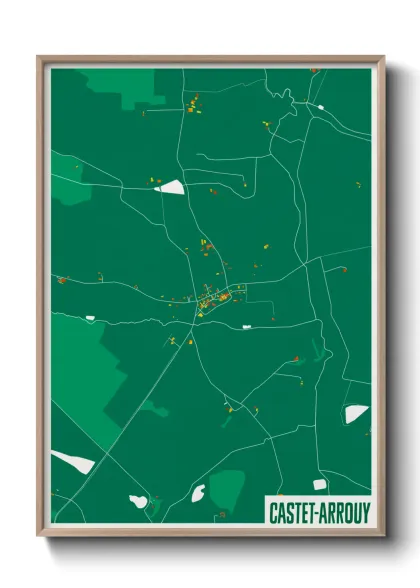 Une affiche de carte sur Castet-Arrouy
