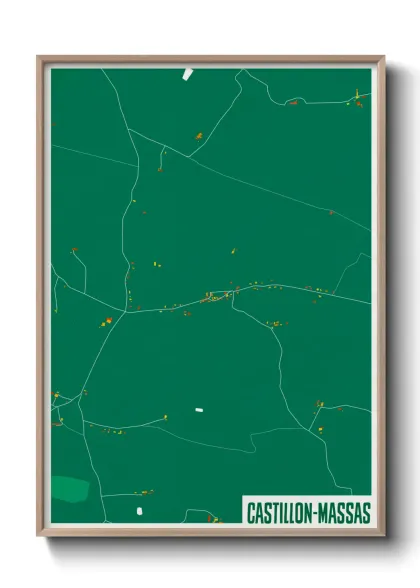 Une affiche de carte sur Castillon-Massas