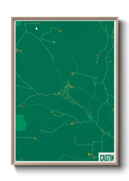 Une affiche de carte sur Castin