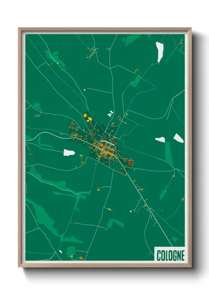 Une affiche de carte sur Cologne