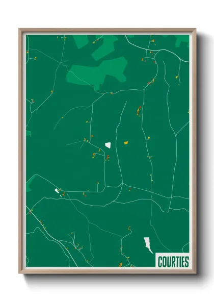 Une affiche de carte sur Courties