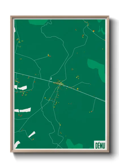 Une affiche de carte sur Dému