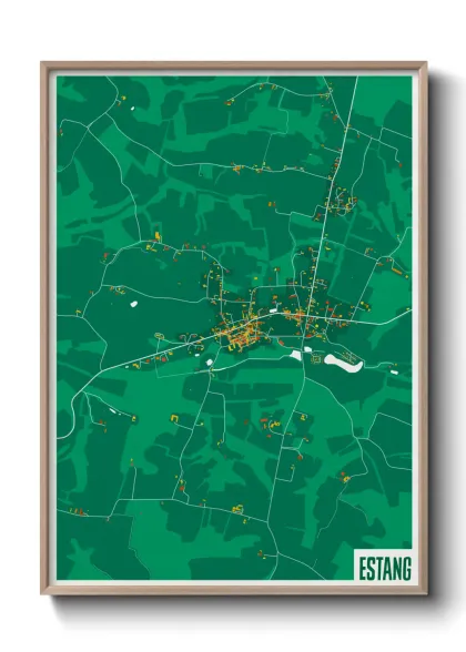Une affiche de carte sur Estang